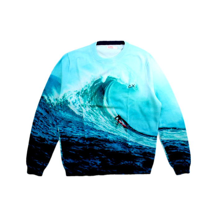 A Blue Crewneck Sweatshirts from SUN68 in size 8Y for boy. (Front View)