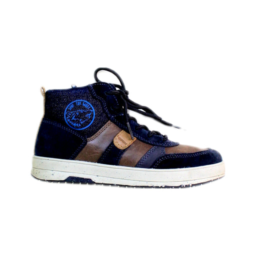 A Blue Sneakers from Geox in size 7Y for boy. (Front View)