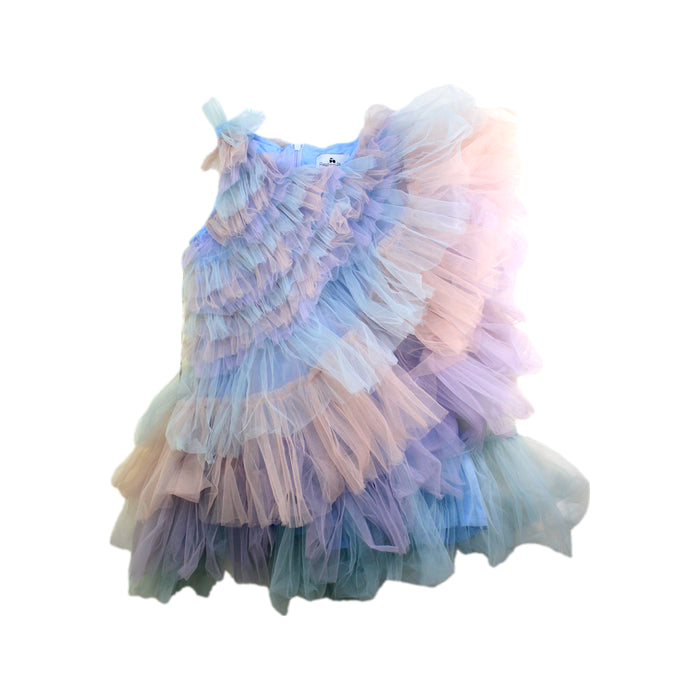 A Multicolour Sleeveless Dresses from RaspberryPlum in size 5T for girl. (Front View)