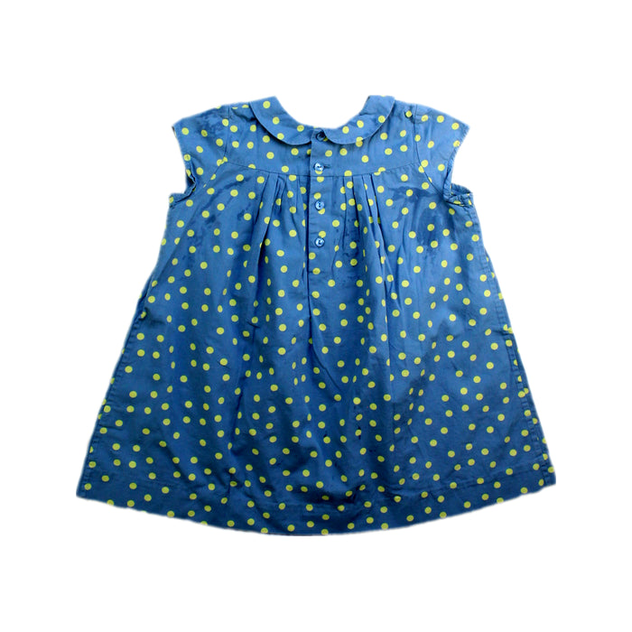 A Blue Sleeveless Dresses from Bonpoint in size 2T for girl. (Back View)