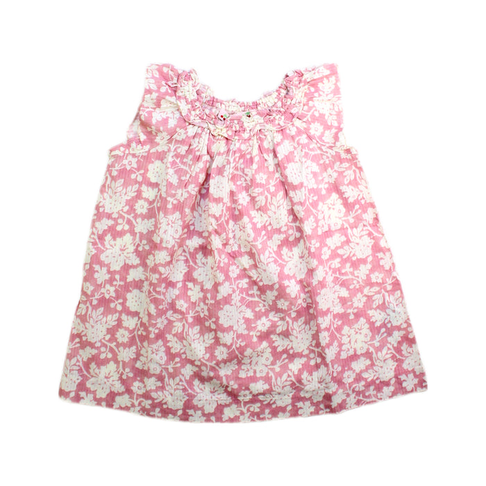 A Pink Sleeveless Dresses from Bonpoint in size 6-12M for girl. (Front View)