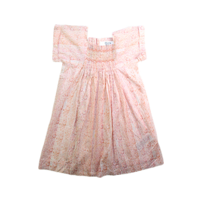 A Peach Short Sleeve Dresses from Bonpoint in size 3T for girl. (Front View)