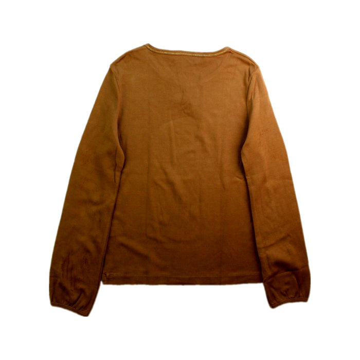 A Brown Long Sleeve Tops from Petit Bateau in size 8Y for girl. (Back View)