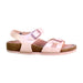 A Pink Sandals from Birkenstock in size 6T for girl. (Front View)