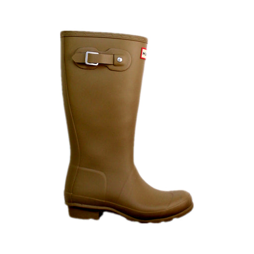 A Brown Rain Boots from Hunter in size 7Y for girl. (Front View)