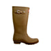 A Brown Rain Boots from Hunter in size 7Y for girl. (Front View)