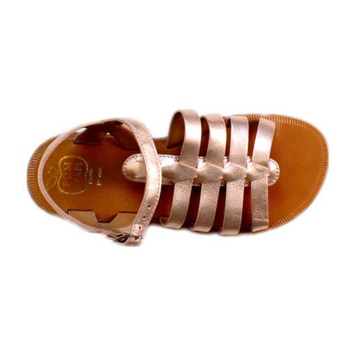 A Metallic Sandals from Pom d’Api in size 7Y for girl. (Front View)