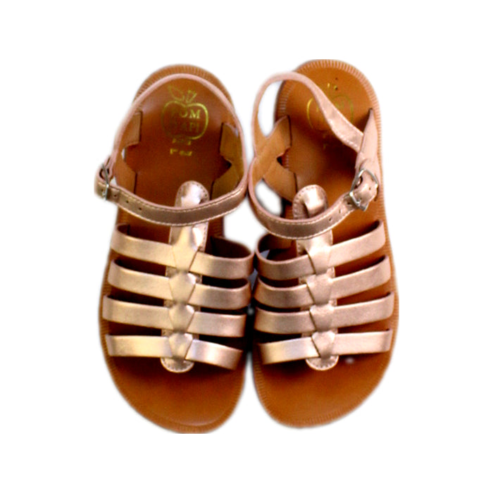 A Metallic Sandals from Pom d’Api in size 7Y for girl. (Back View)