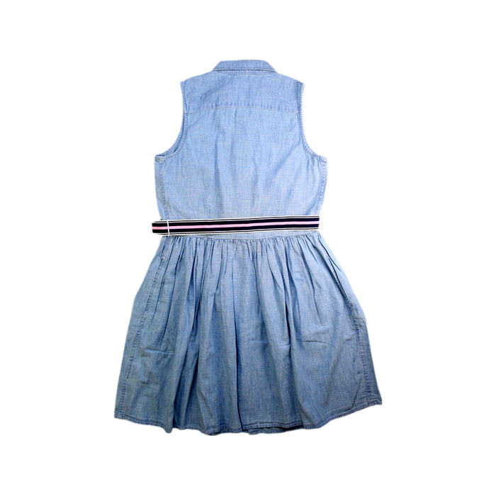 A Blue Sleeveless Dresses from Polo Ralph Lauren in size 12Y for girl. (Back View)