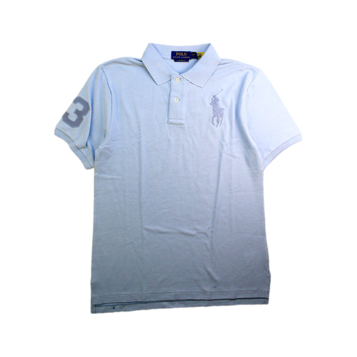 A Blue Short Sleeve Polos from Polo Ralph Lauren in size 14Y for boy. (Front View)