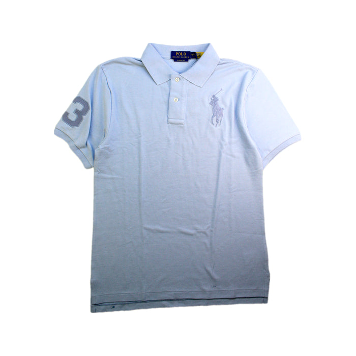 A Blue Short Sleeve Polos from Polo Ralph Lauren in size 14Y for boy. (Front View)