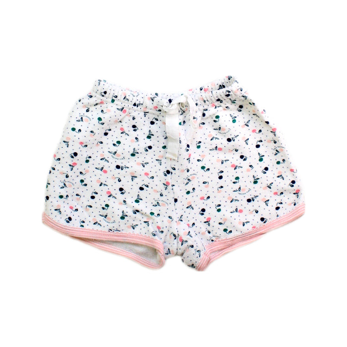 A White Shorts from Petit Bateau in size 4T for girl. (Front View)