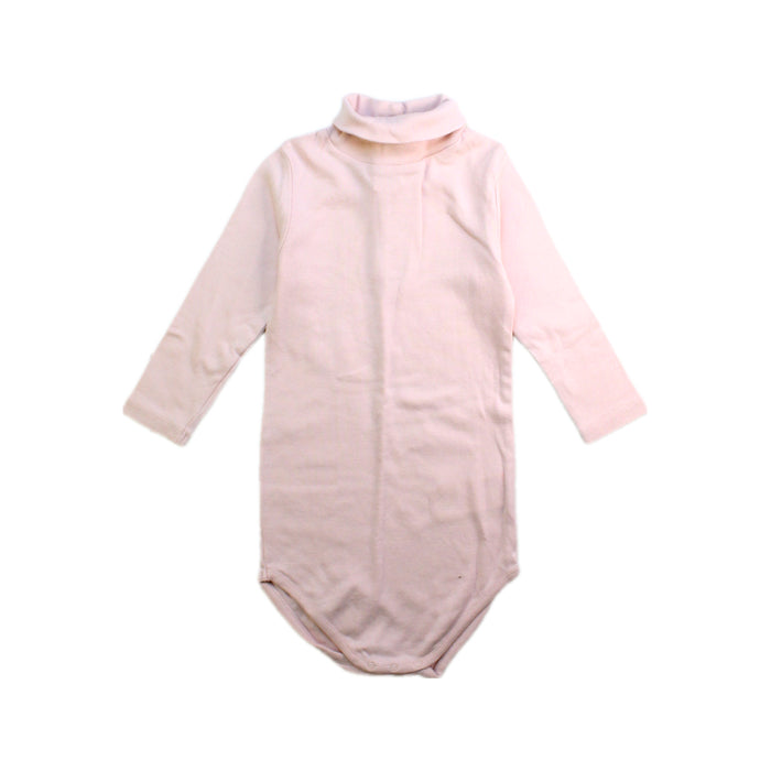 A Pink Long Sleeve Bodysuits from Bonpoint in size 3T for girl. (Front View)