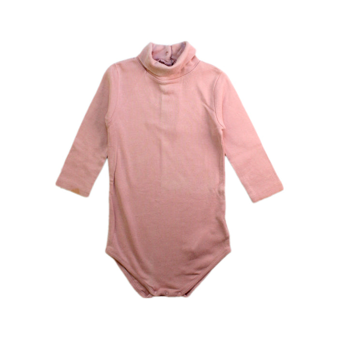 A Pink Long Sleeve Bodysuits from Bonpoint in size 2T for girl. (Front View)