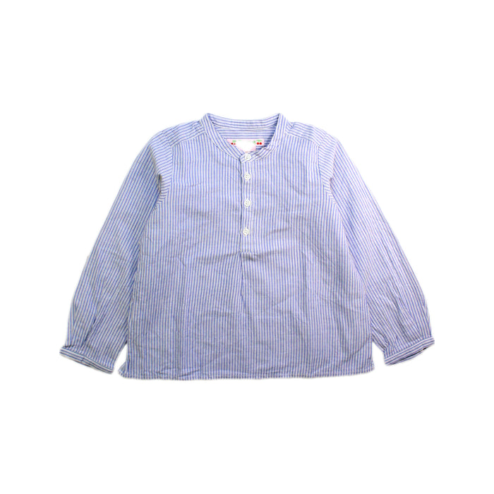 A Blue Long Sleeve Shirts from Bonpoint in size 3T for boy. (Front View)