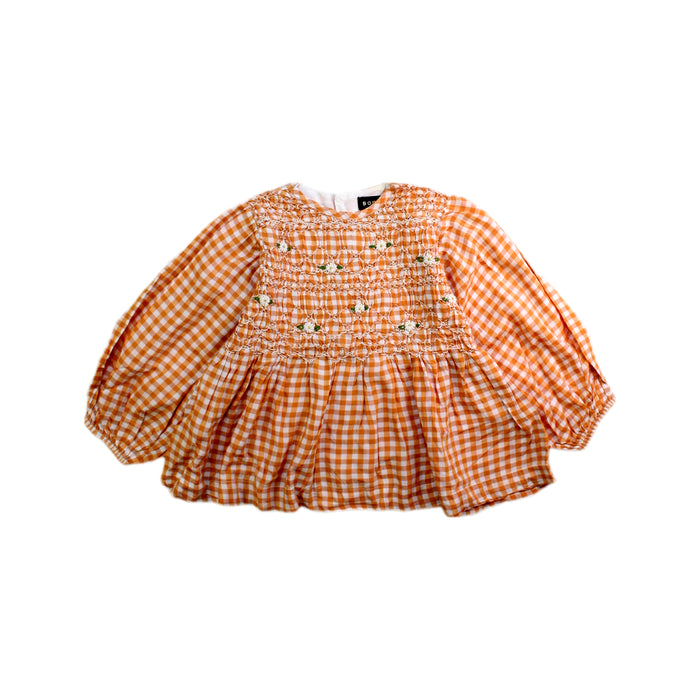 A Orange Long Sleeve Tops from Bonjour in size 2T for girl. (Front View)