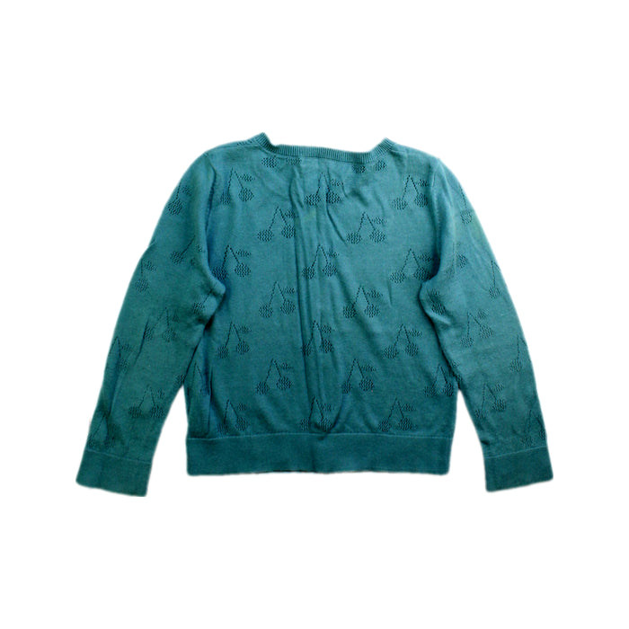 A Teal Cardigans from Bonpoint in size 4T for girl. (Back View)