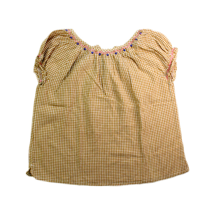 A Beige Short Sleeve Tops from Velveteen in size 8Y for girl. (Front View)