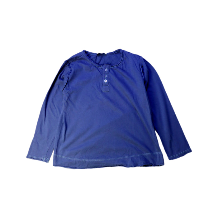 A Blue Long Sleeve T Shirts from Velveteen in size 4T for girl. (Front View)
