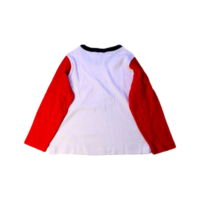A Red Long Sleeve T Shirts from Petit Bateau in size 3T for boy. (Back View)