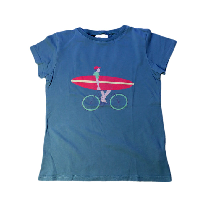 A Blue Short Sleeve T Shirts from Arsène et les pipelettes in size 8Y for boy. (Front View)