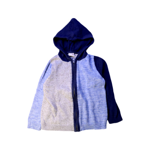 A Blue Zippered Sweatshirts from Seed in size 12-18M for boy. (Front View)