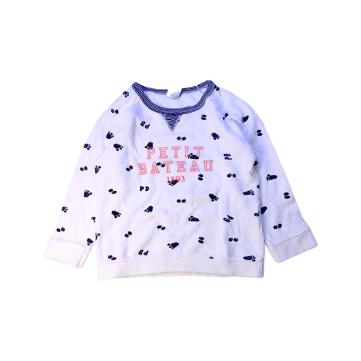 A White Long Sleeve Tops from Petit Bateau in size 4T for boy. (Front View)