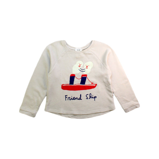 A Beige Crewneck Sweatshirts from Oeuf in size 2T for boy. (Front View)