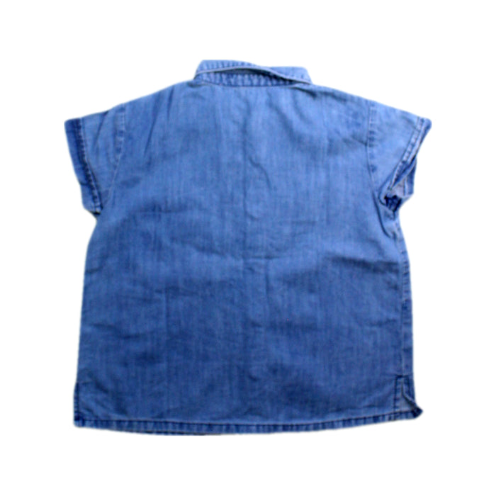A Blue Short Sleeve Shirts from Bonpoint in size 3T for girl. (Back View)