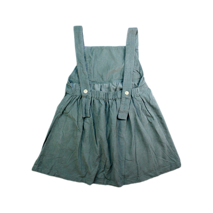 A Green Overall Dresses from Mabo in size 4T for girl. (Back View)