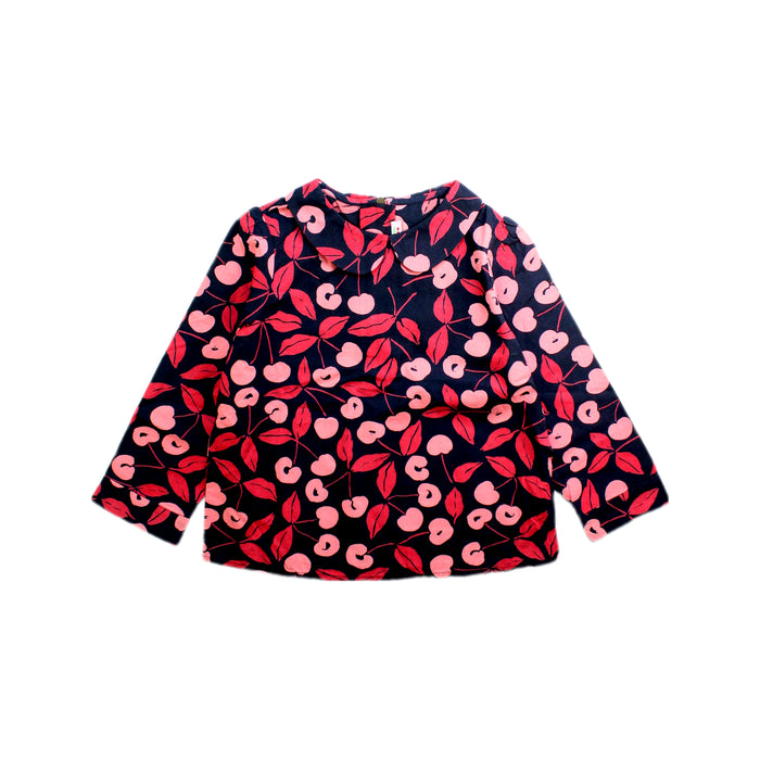 A Red Long Sleeve Shirts from Bonpoint in size 4T for girl. (Front View)