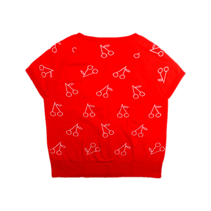 A Red Short Sleeve Tops from Bonpoint in size 8Y for girl. (Back View)