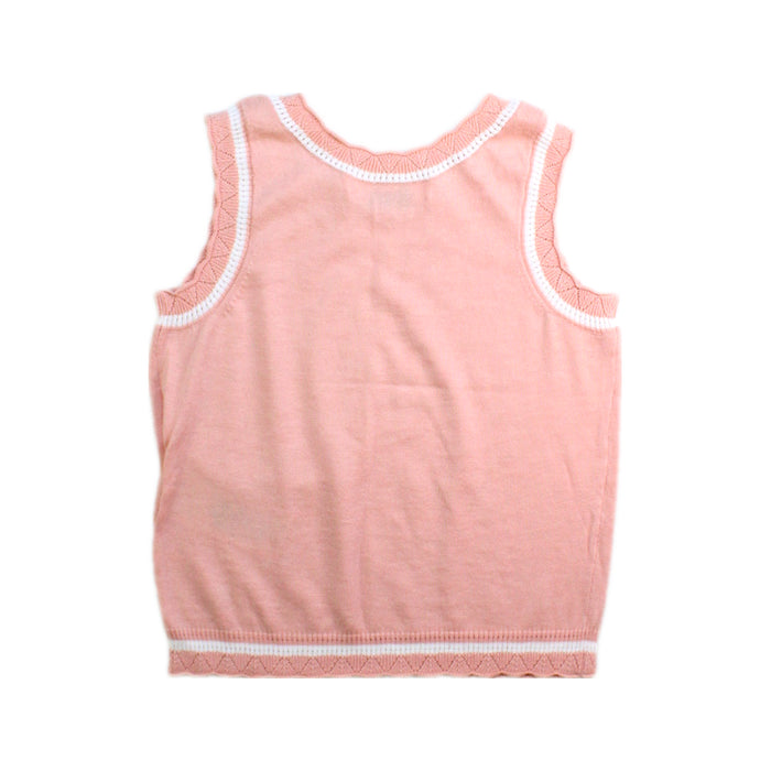 A Pink Sweater Vests from Bonpoint in size 4T for girl. (Back View)