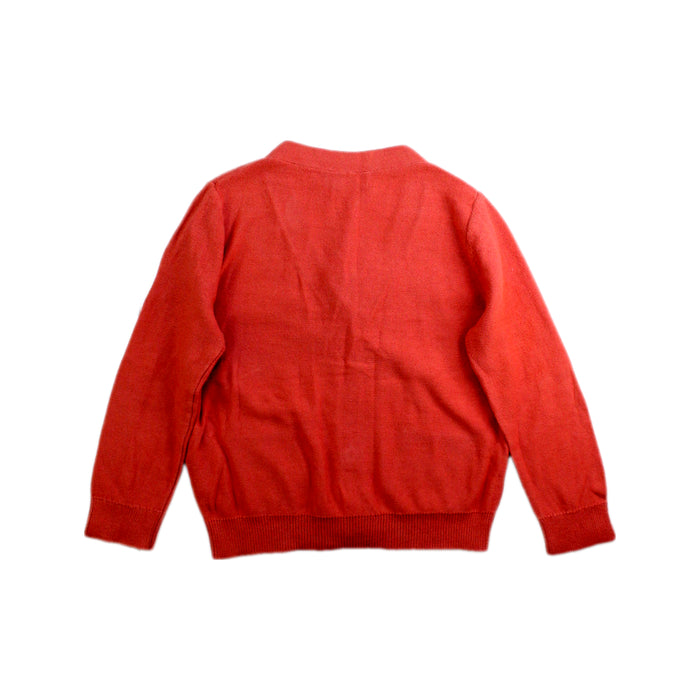 A Red Cardigans from Bonpoint in size 4T for girl. (Back View)