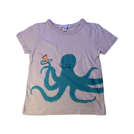A Beige Short Sleeve T Shirts from Emile et Ida in size 6T for boy. (Front View)