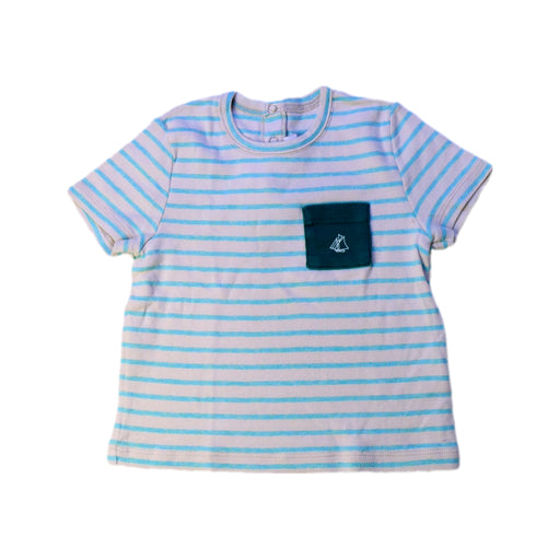 A Blue Short Sleeve T Shirts from Petit Bateau in size 12-18M for neutral. (Front View)