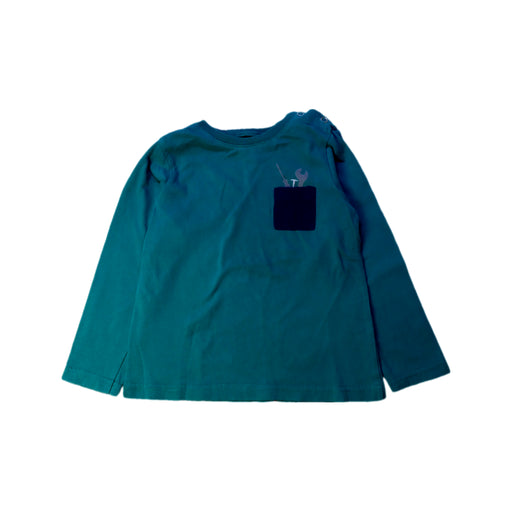 A Teal Long Sleeve T Shirts from Arsène et les pipelettes in size 3T for neutral. (Front View)