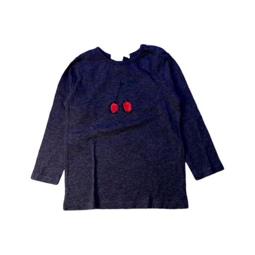 A Navy Long Sleeve Tops from Bonpoint in size 2T for girl. (Front View)