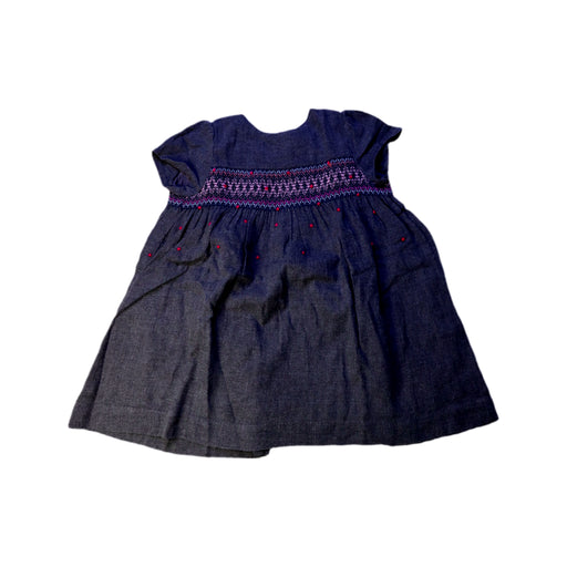 A Navy Short Sleeve Dresses from Velveteen in size 2T for girl. (Front View)