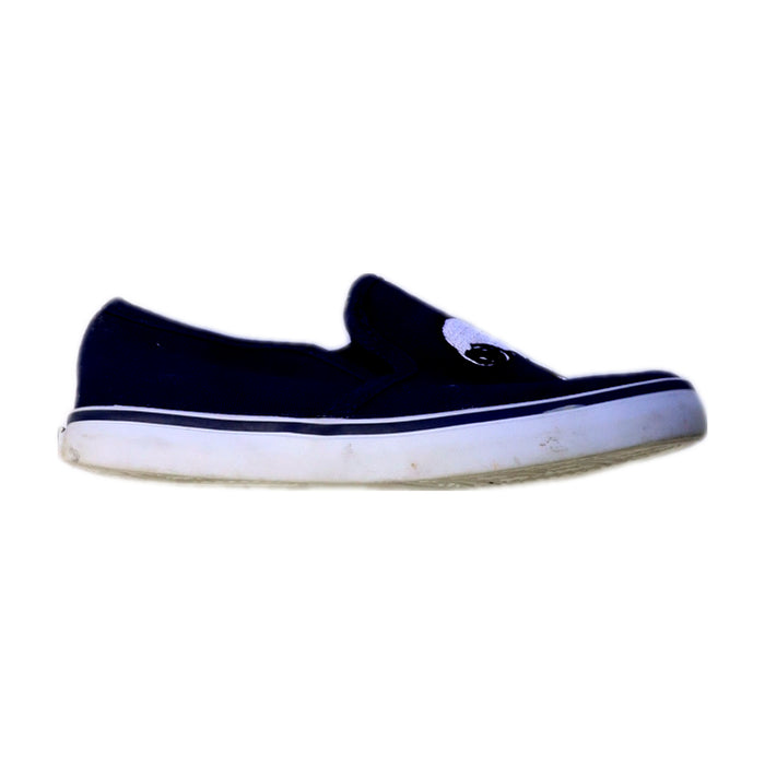 A Navy Slip Ons from Janie & Jack in size 4T for boy. (Front View)
