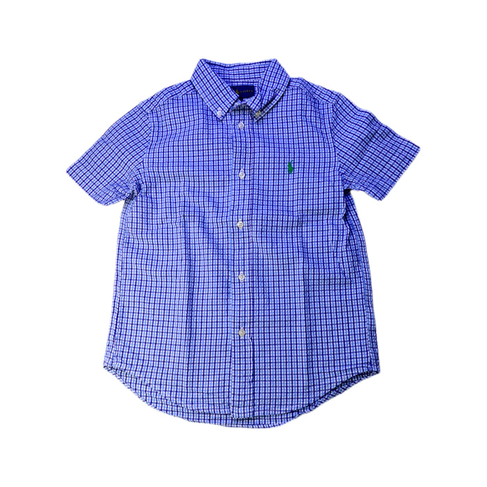 A Blue Short Sleeve Shirts from Ralph Lauren in size 7Y for boy. (Front View)