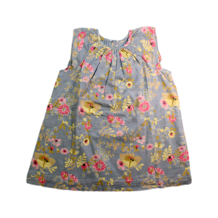 A Blue Sleeveless Dresses from Bonpoint in size 2T for girl. (Front View)