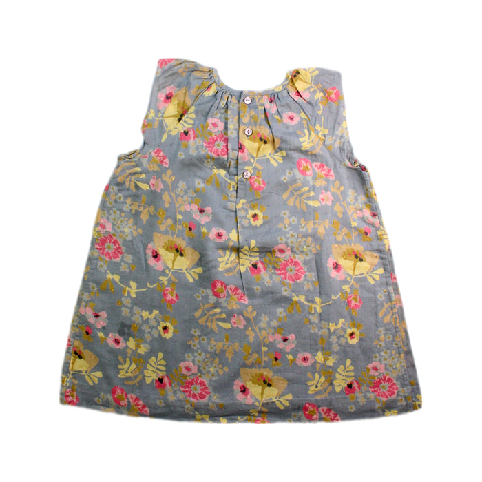 A Blue Sleeveless Dresses from Bonpoint in size 2T for girl. (Back View)