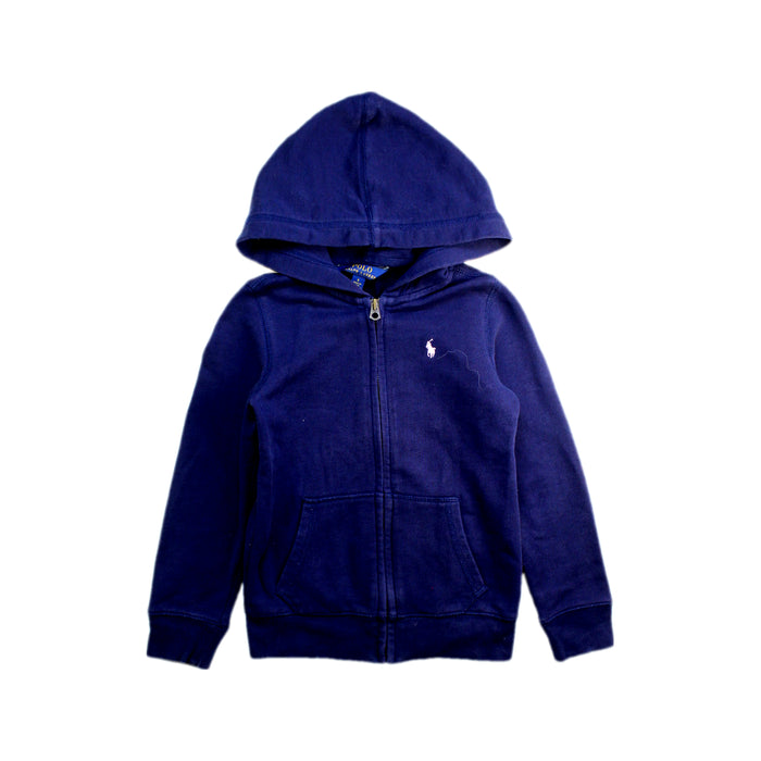 A Navy Hooded Sweatshirts from Polo Ralph Lauren in size 6T for girl. (Front View)