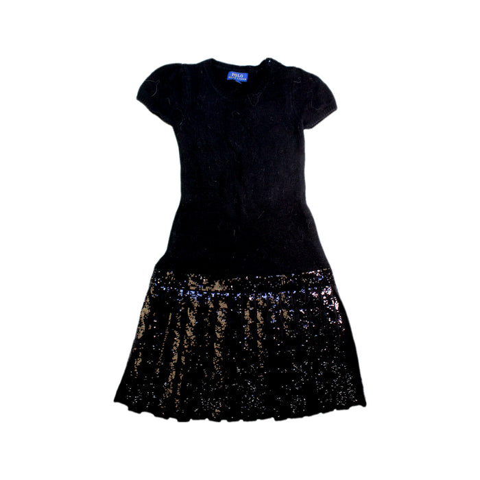 A Black Sweater Dresses from Polo Ralph Lauren in size 6T for girl. (Front View)