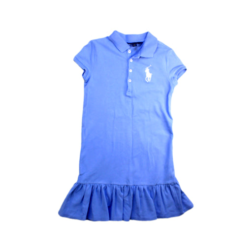 A Blue Short Sleeve Dresses from Polo Ralph Lauren in size 6T for girl. (Front View)