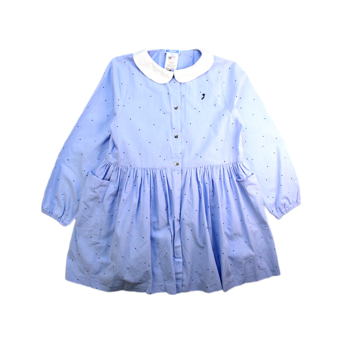 A Blue Long Sleeve Dresses from Jacadi in size 8Y for girl. (Front View)