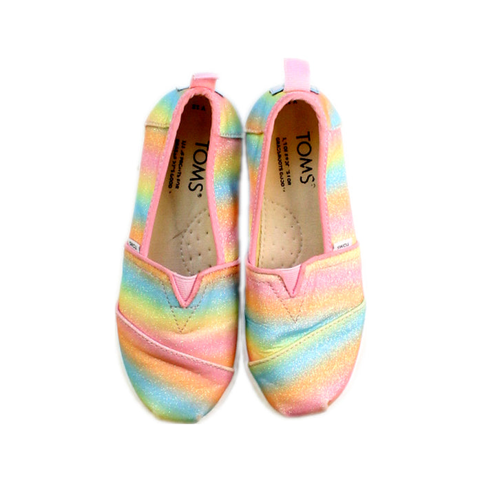 A Multicolour Slip Ons from Toms in size 6T for girl. (Back View)
