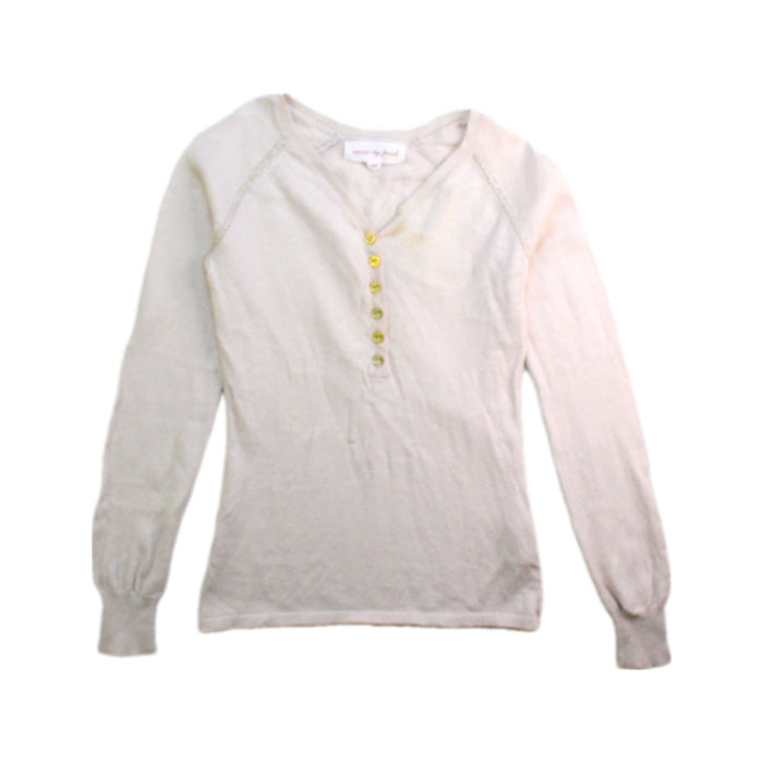 A Ivory Long Sleeve Tops from Excuse My French in size 4T for girl. (Front View)