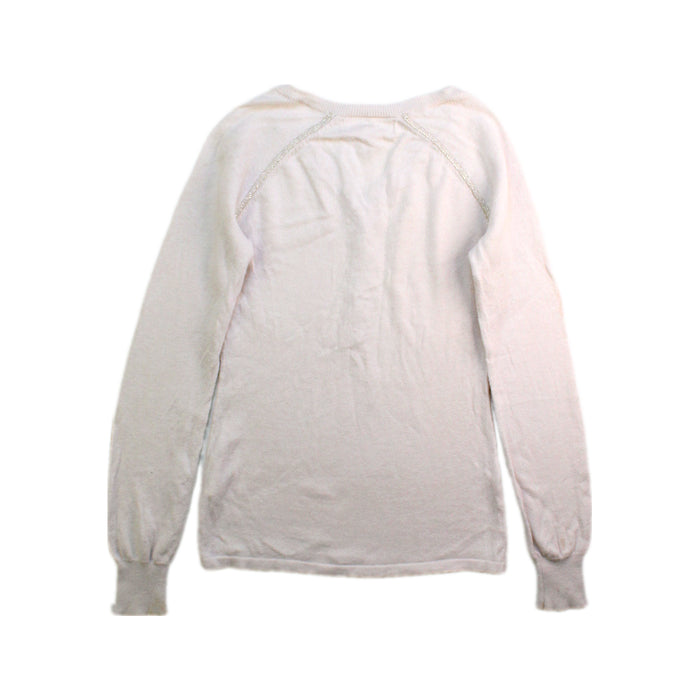 A Ivory Long Sleeve Tops from Excuse My French in size 4T for girl. (Back View)